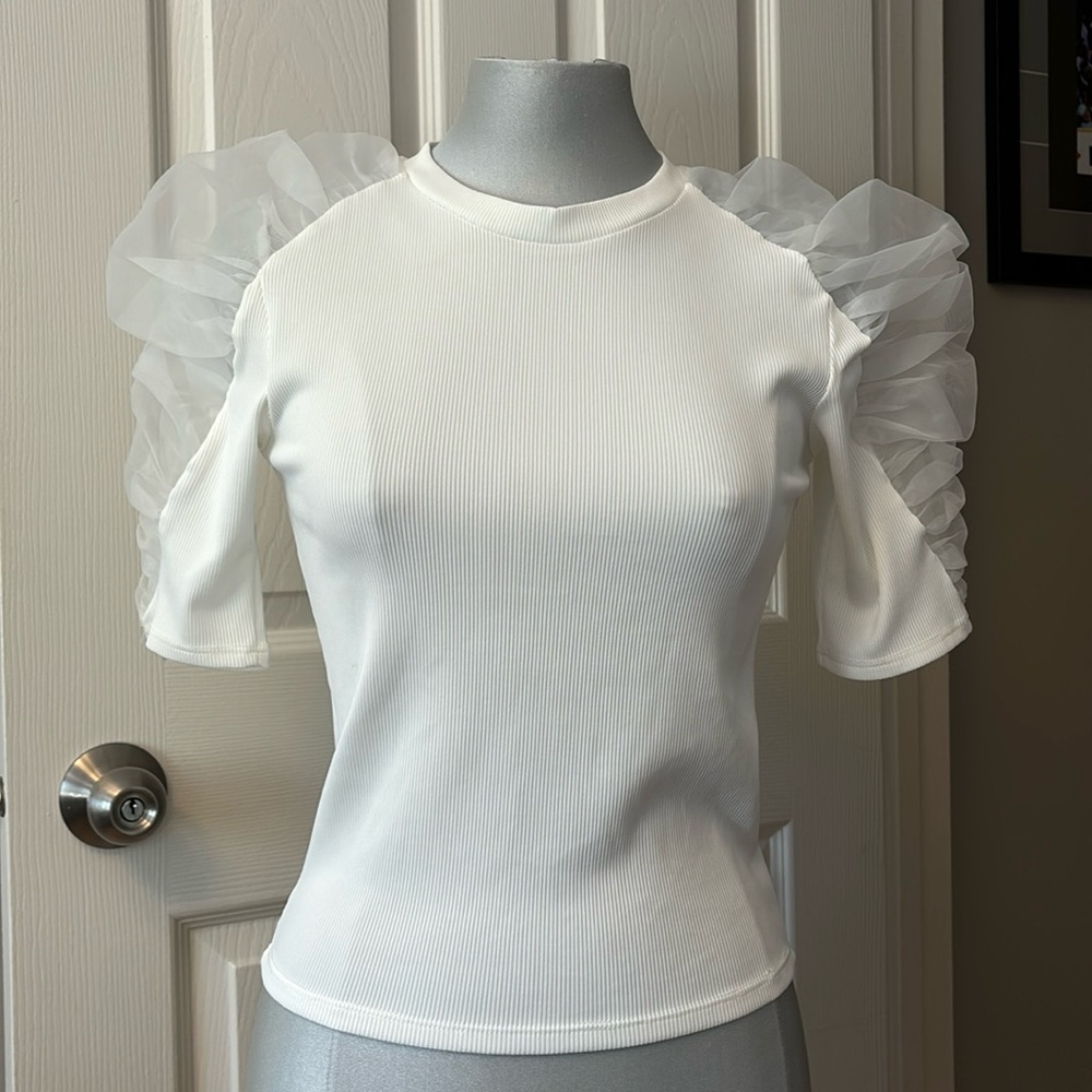 New Zara ruffle sleeve blouse